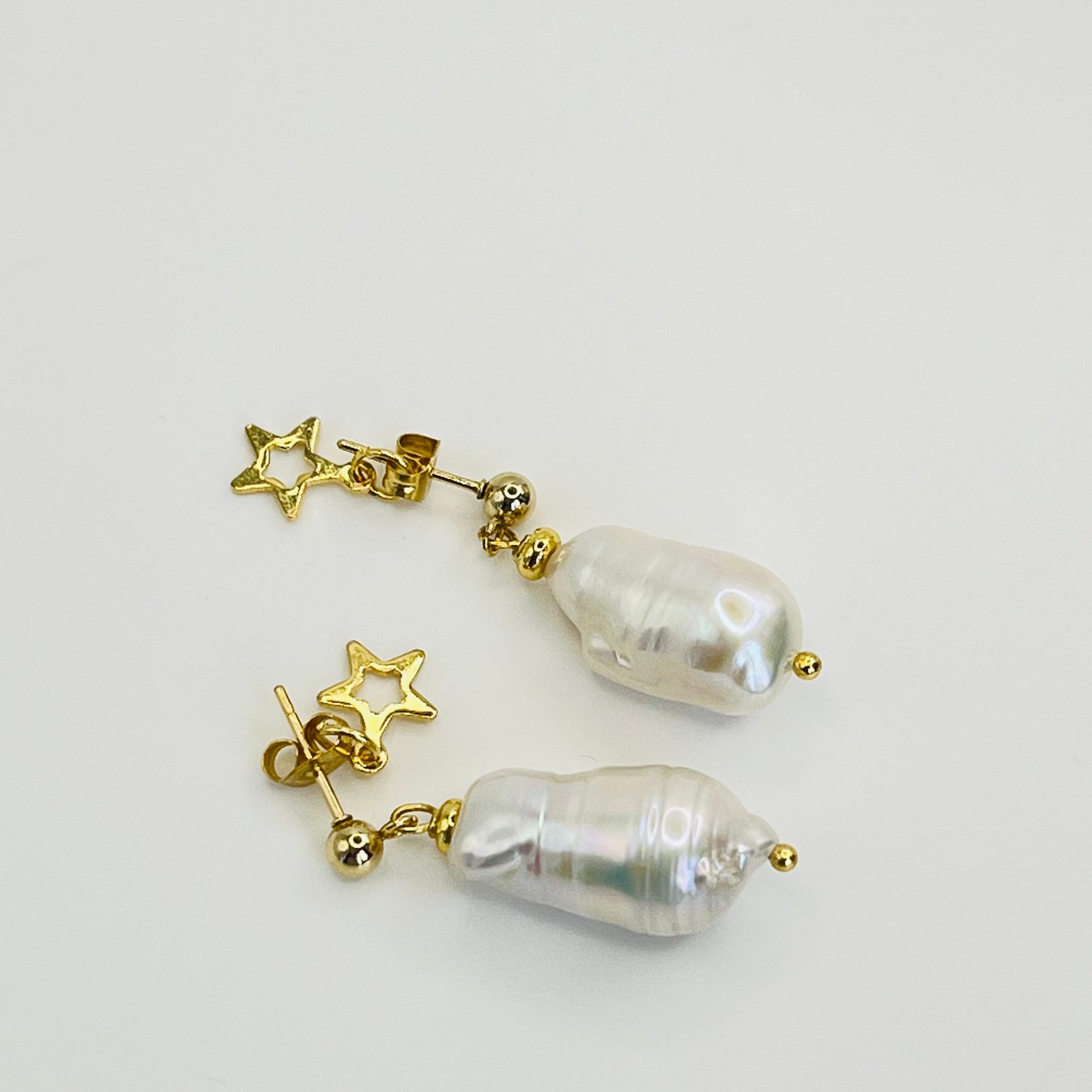 Rare 28mm White Baroque Pearls
Gold Filled Studs | Handcrafted Elegance