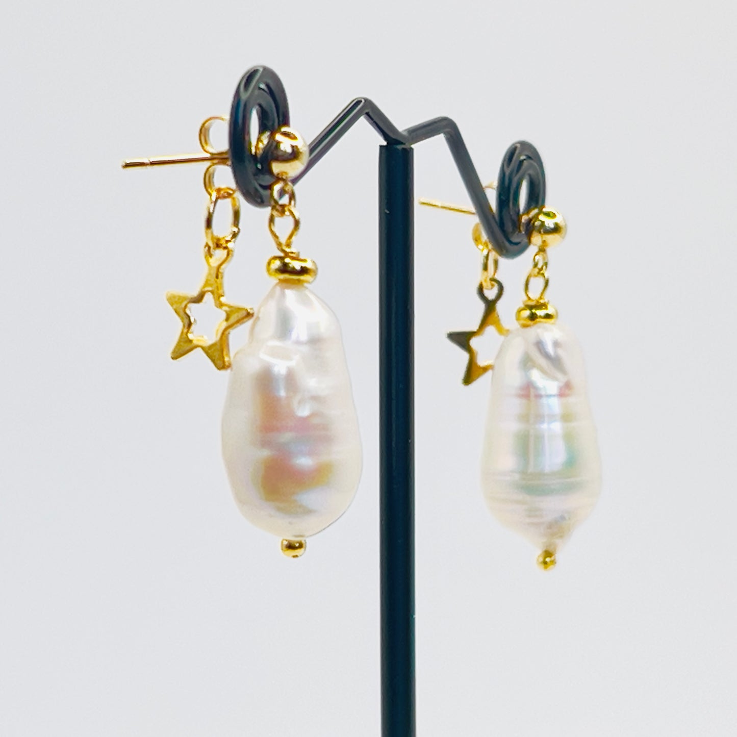Rare 28mm White Baroque Pearls
Gold Filled Studs | Handcrafted Elegance