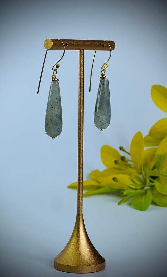 Gold Plated Labradorite Earrings