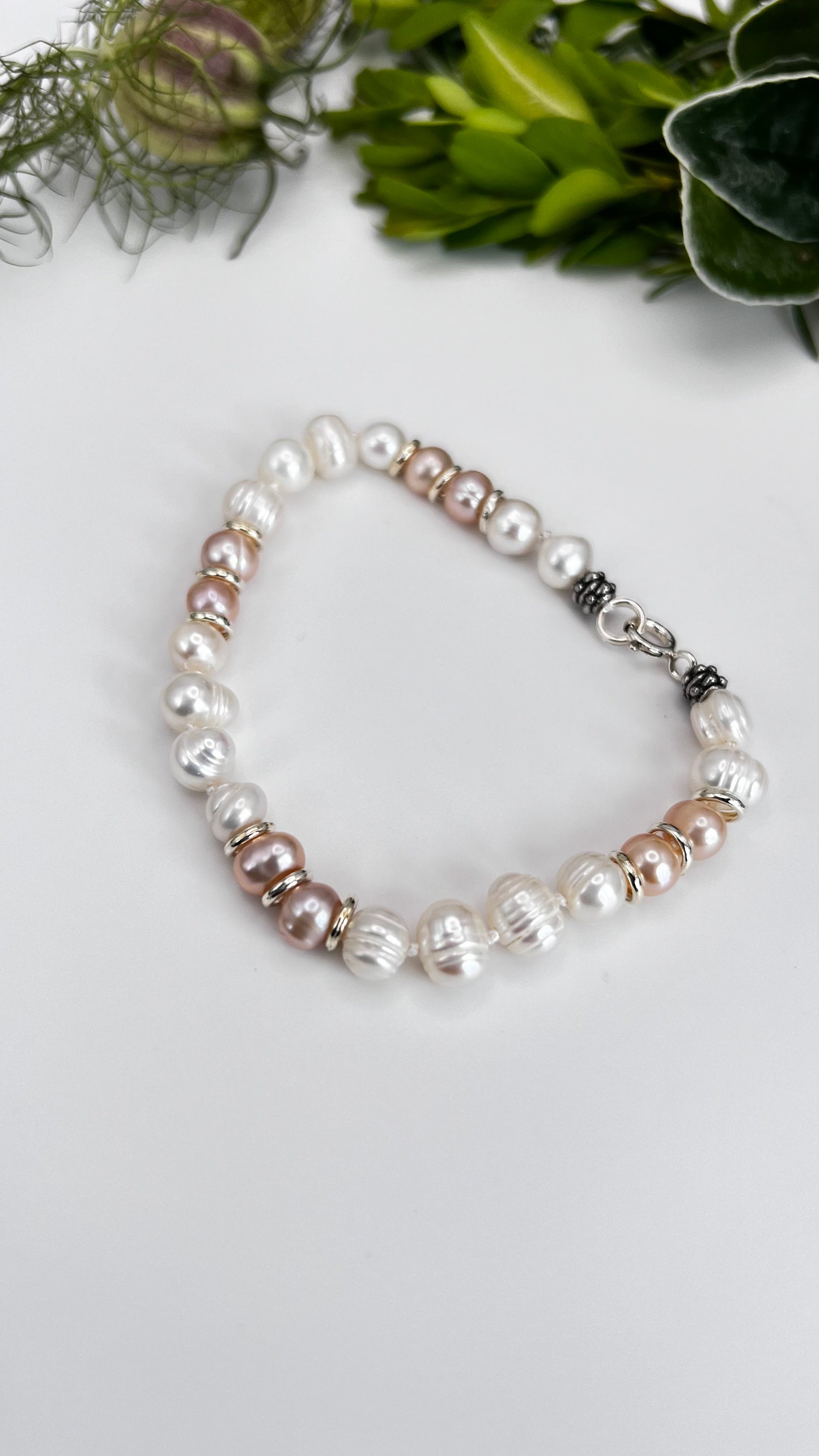 Freshwater Pearls Bracelet in 925 Silver