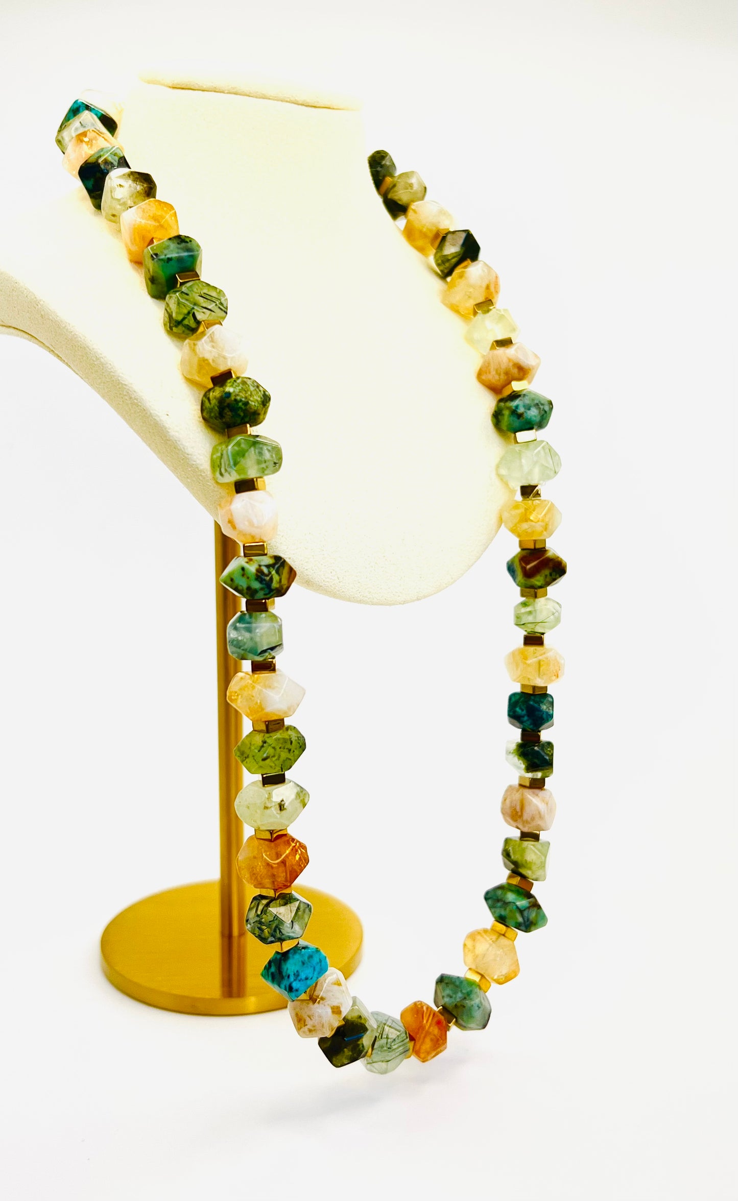 Green / Citrine Gemstone Necklace