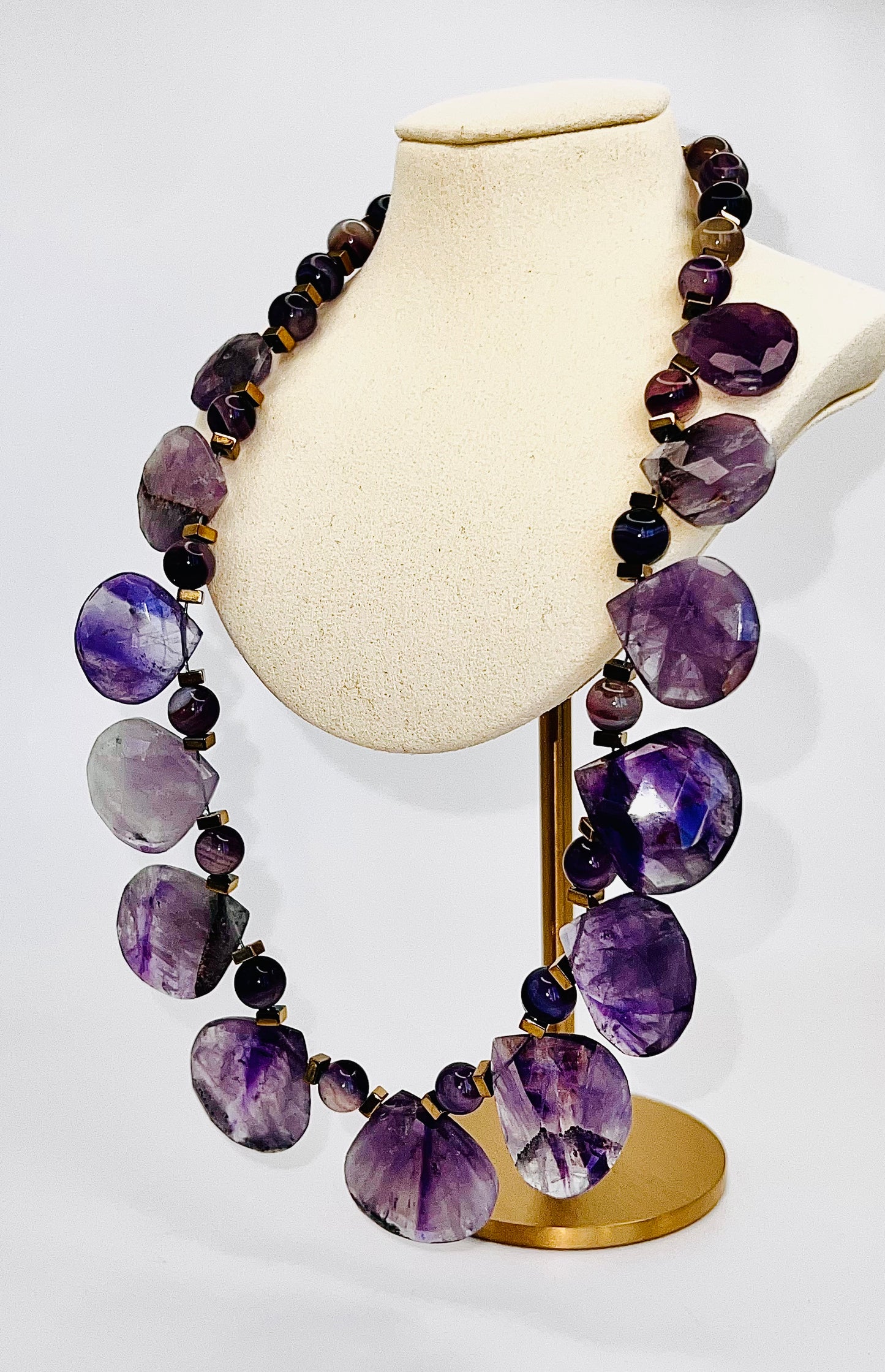 Natural Amethyst Statement Necklace