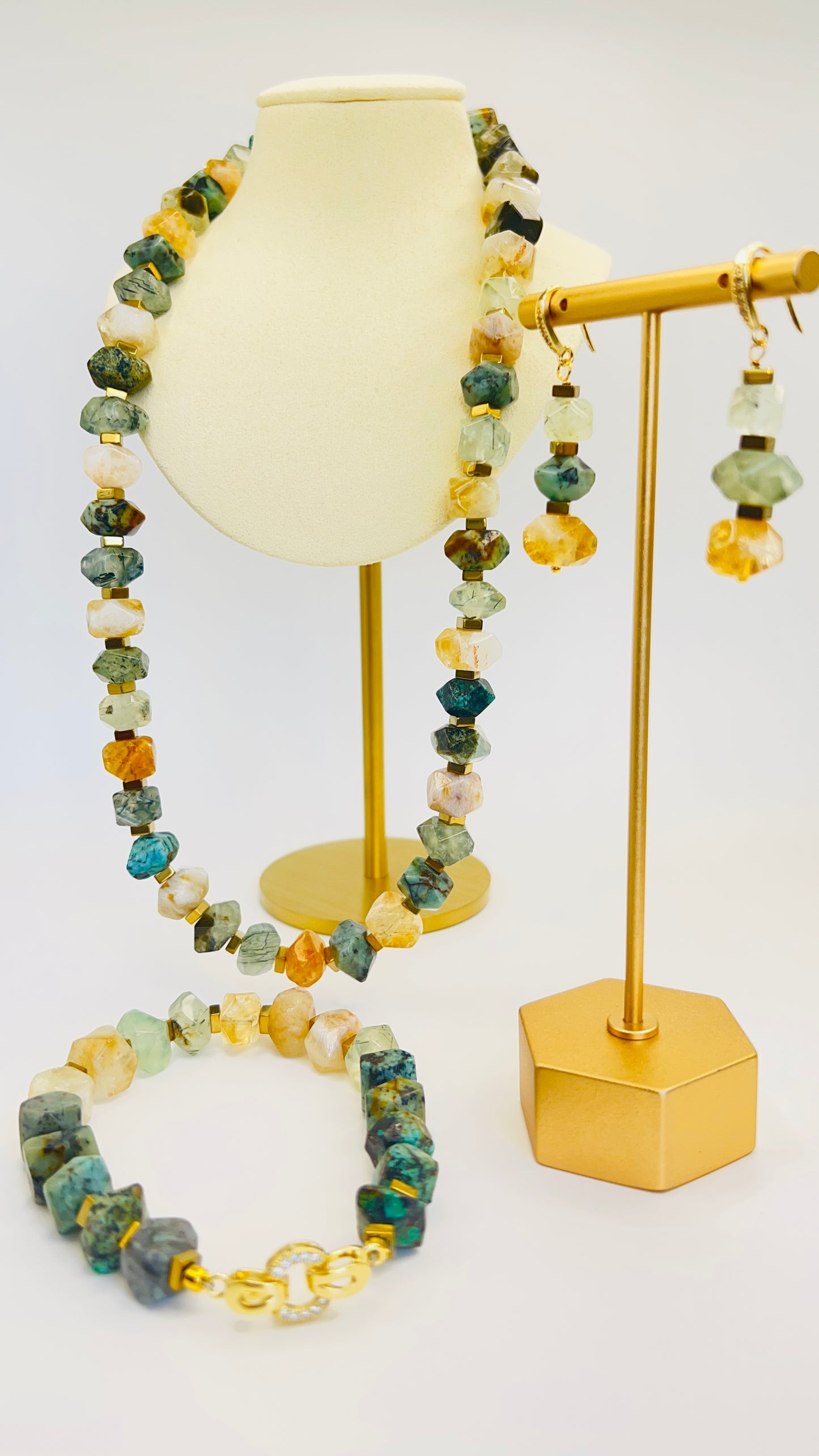 Green / Citrine Gemstone Necklace