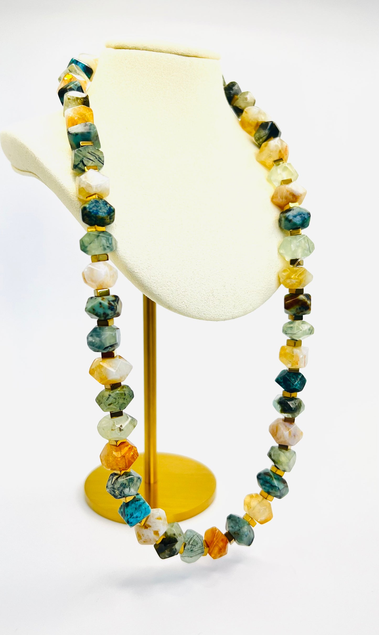 Green / Citrine Gemstone Necklace