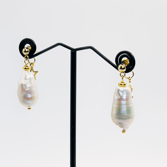 Rare 28mm White Baroque Pearls
Gold Filled Studs | Handcrafted Elegance