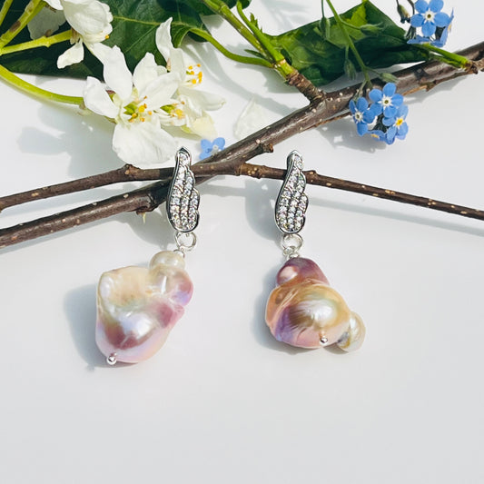 Fireball Baroque Pearl Earrings